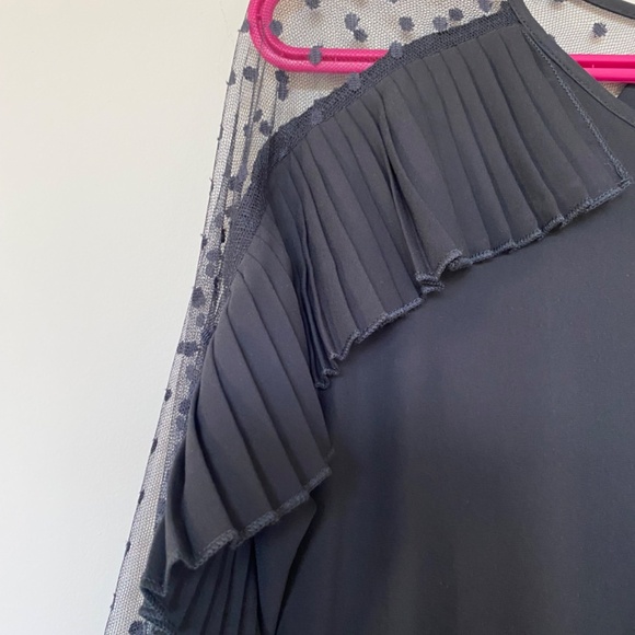 Delfi Black Dress With Ruffle Trim. Size Small. NWT - Picture 4 of 5